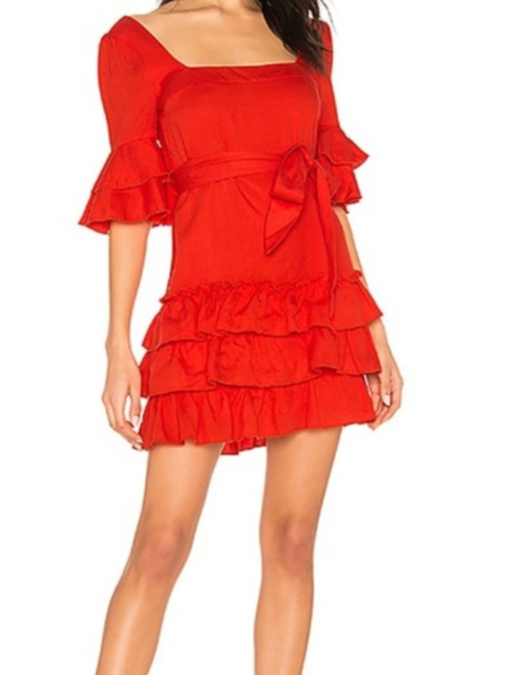MAJORELLE/  Mini Dress Redwith Wais Tie/ Size  S
